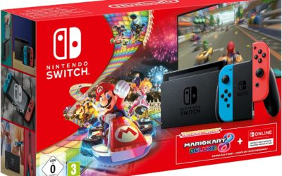 Console Nintendo Switch Bundle Mario Kart 8 Deluxe et 3 mois d’abonnement Nintendo Switch Online