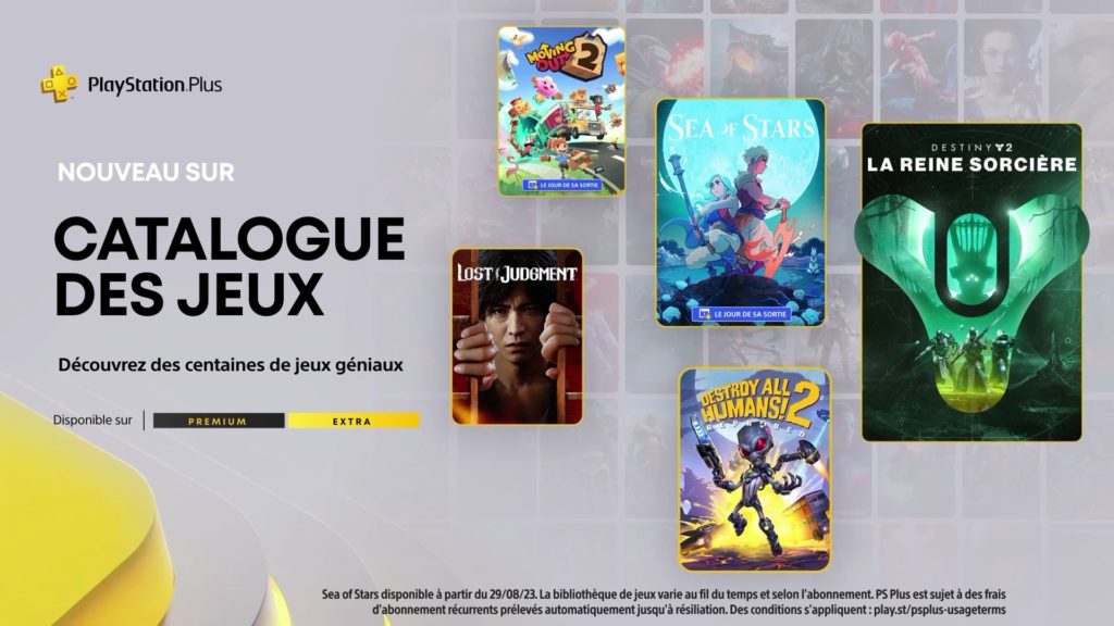 Playstation Plus 2023 Aout Extra Premium