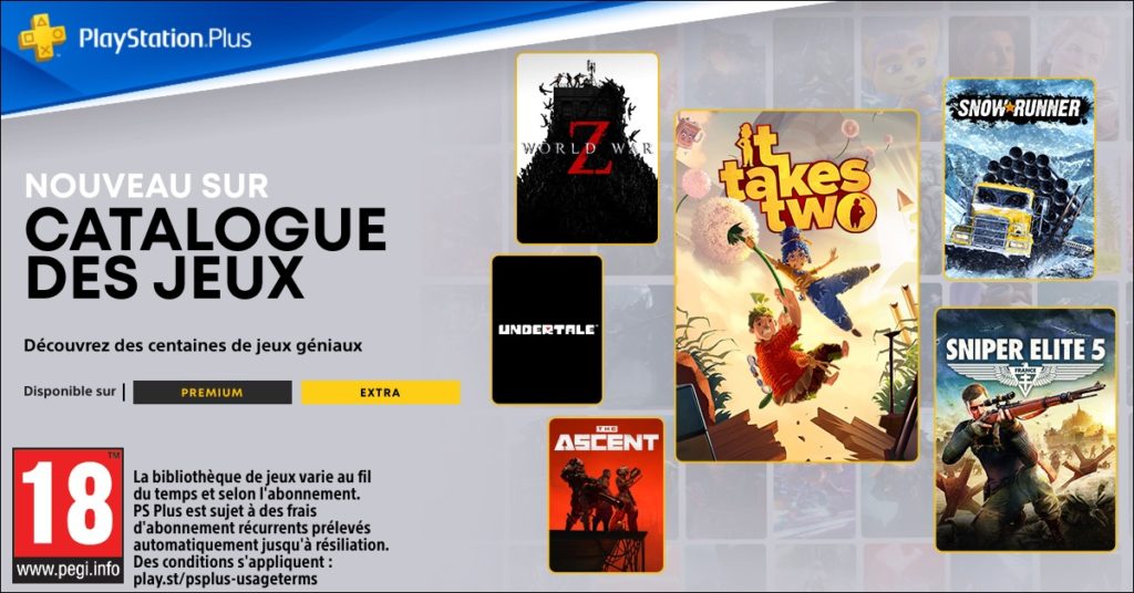 Playstation Plus 2023 Juillet Extra Premium