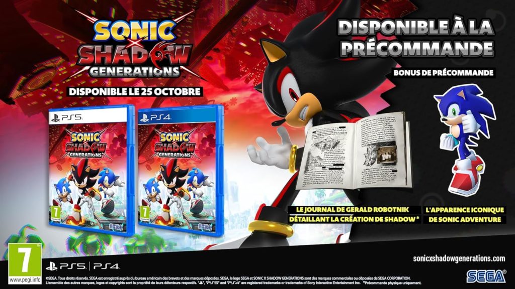 Sonic X Shadow Generations Bonus Precommande